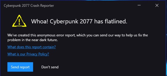 FrostBite_FroG's tweet photo. @CyberpunkGame i'm still getting crashes once the game shuts down and cloud takes forever to update https://t.co/r8nqmNyquD