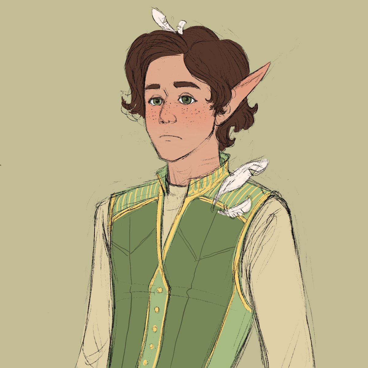 Drawing by <a href="/AmeliaPenDraws/">Amelia Pendleton</a> (She plays Ari in our campaign)
This is Theren one of our NPCs. The PCs decided to use him as the therapy goose in the upcoming video
Prodigy Druid, Used as therapy goose nbd.
#dungeondamsels #dndart