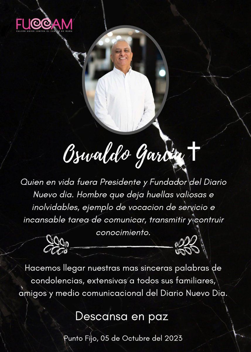 Hasta luego, nuestro apreciado Oswaldo 🤍🕊️