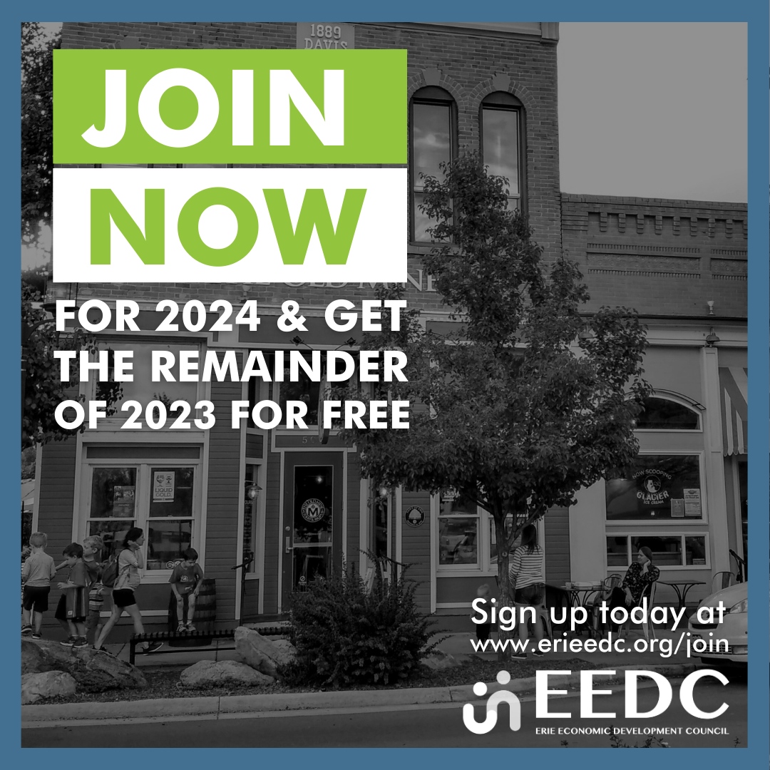 Q4 is here, and it's time to kick your business into high gear! 🚀  Join now for 2024, and we'll gift you the rest of 2023 for FREE! Get started: erieedc.org/join

#ErieColorado #ColoradoBusiness #EEDC #ColoradoEconomy