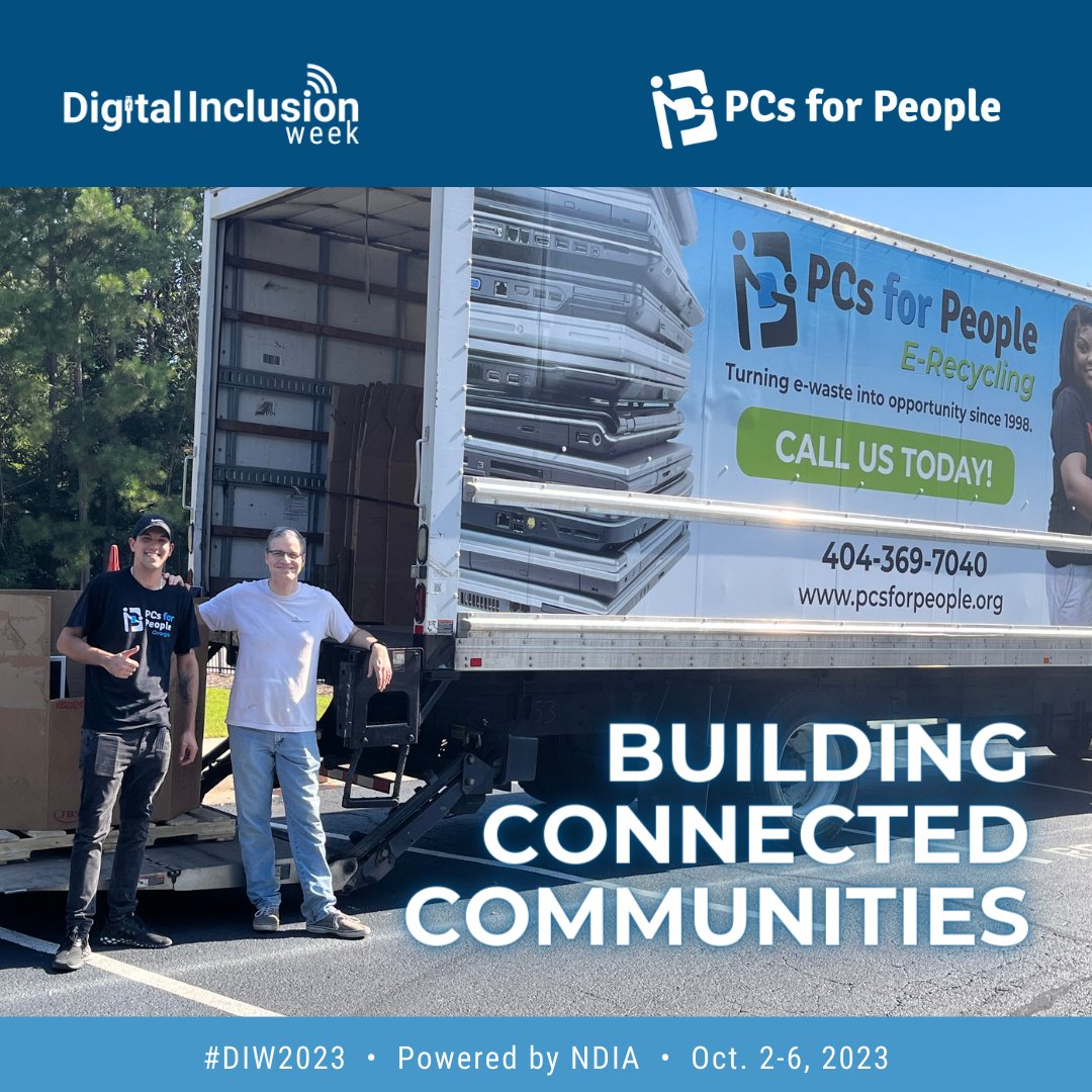 Our mission at <a href="/PCsforPeople/">PCs for People</a> is to support #DigitalInclusion through affordable computers and internet, and by #recycling and refurbishing computers, we contribute to reducing electronic waste and promoting #sustainability. Learn more at hubs.la/Q023RnCz0. CC <a href="/netinclusion/">NDIA</a>