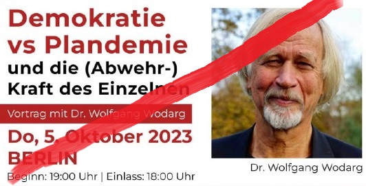 #b0510 #fckQuerdenken #FCKdieBasis
Heute Abend gastiert #WolfgangWodarg in der Schwurbel-Location #Musikbrauerei im #PrenzlauerBerg.
'Sämtliche Überschüsse aus der Veranstaltung kommen dem Corona Ausschuss zugute.' 🤡