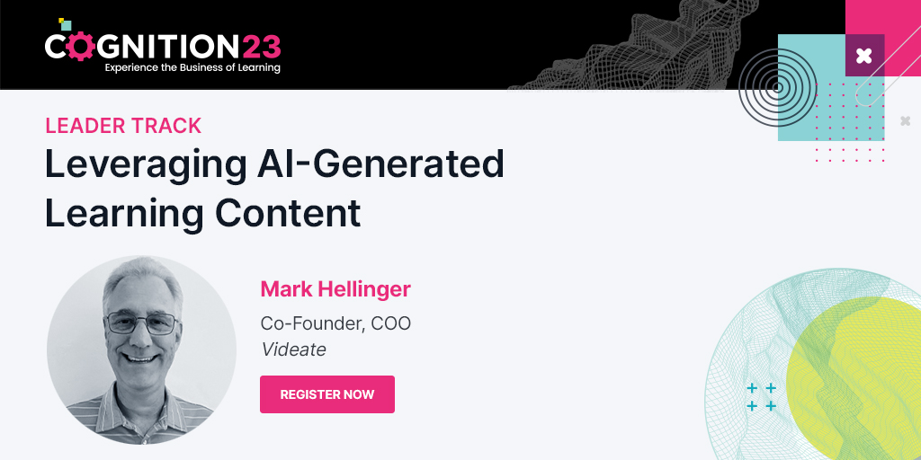 📢 TODAY: Mark Hellinger discusses leveraging AI-generated learning content at @thoughtindustries Cognition.

👉 When: 10/5, 2pm ET / 1pm CT / 11am PT
👉 Where: hubs.ly/Q0248pJN0

#aigeneratedvideo #aigeneratedcontent #customereducation #customersuccess