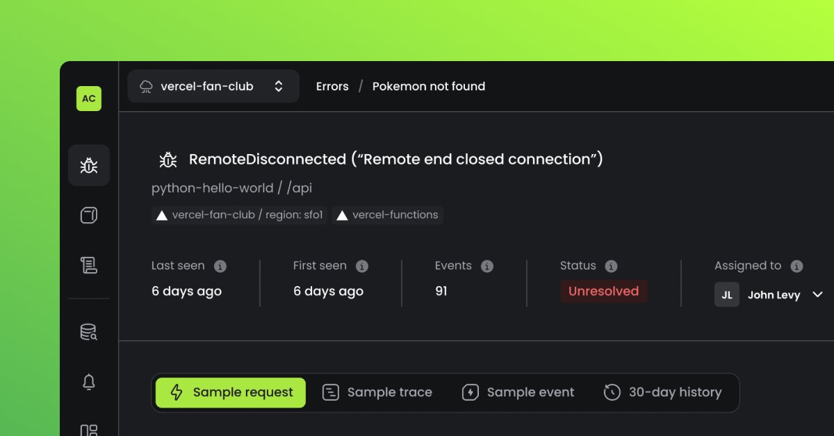today we launch our <a href="/vercel/">Vercel</a> integration

we started building this 3 weeks ago and the response from our community has been extraordinary 🤯

- full-text logs search
- grouping logs by requests
- automatic error tracking
- dashboards
- page views and web vitals
- advanced queries