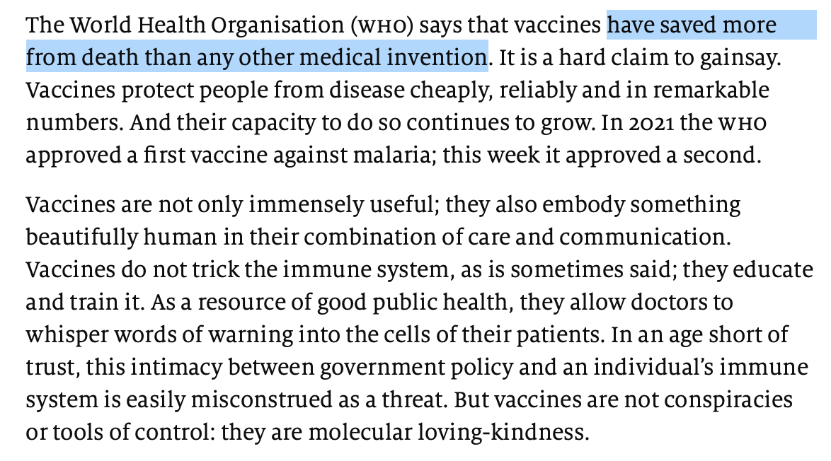 Eric Topol (@erictopol) on Twitter photo On vaccines, <a href="/TheEconomist/">The Economist</a> today
economist.com/leaders/2023/1…
"They are molecular loving-kindness" On vaccines, <a href="/TheEconomist/">The Economist</a> today
economist.com/leaders/2023/1…
"They are molecular loving-kindness"