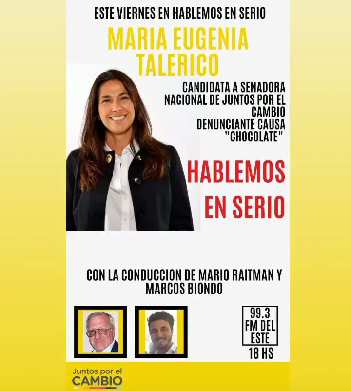 Esteban_Biondo's tweet photo. Próximo viernes. Imperdible entrevista a @eugetale . Candidata a senadora de juntos por el cambio. 🇦🇷 #HablemosEnSerio https://t.co/kY96aI81NF