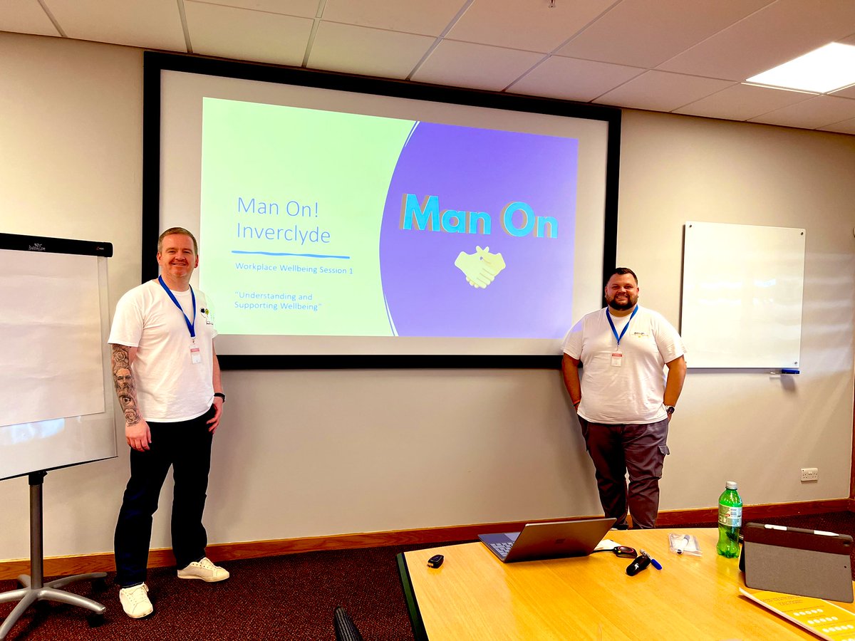Great day delivering some workplace well-being training to Diods with @chrispaul_mo and @ManOnInverclyde 
really critical for us at Man On to help support our community in a number of different ways. This is just one way to help support those needs.
