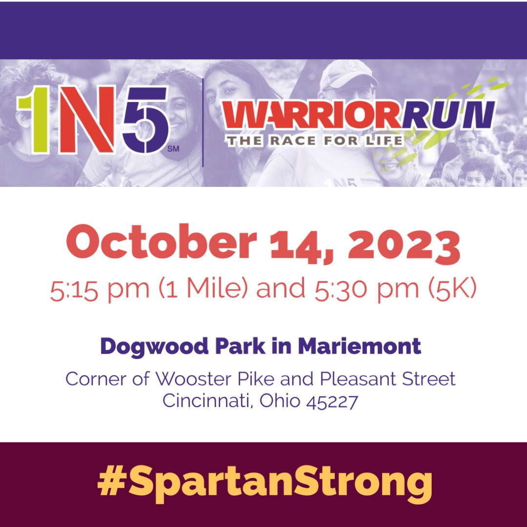 TurpinPto's tweet photo. The Warrior Run is back on Saturday, October 14th! DONATE OR SIGNUP FOR OUR SPARTAN TEAM TODAY at https://t.co/5ukcmO6qCE. All funds that we raise as a team, will come directly back to Turpin for mental health programming. Go to https://t.co/qAzJ0y7IsT for more information. https://t.co/MlPHtm0RdU