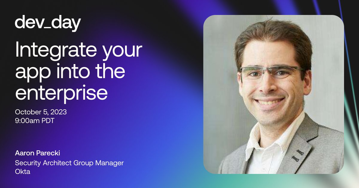 oktadev's tweet image. Discover the hassle-free way for enterprise customers to manage employee login! 😊 

Join us in this session with @aaronpk to explore how OpenID Connect revolutionizes the sign-in process for apps like yours. 

#DevDay23 #OpenIDConnect