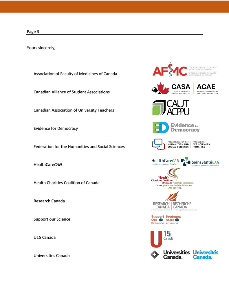 [1/2] Today the Federation joins 10 research advocacy organizations across Canada (“the Coalition for Canadian Research”) in releasing an open letter to the Prime Minister and Deputy Prime Minister and Minister of Finance.
🔗 ow.ly/i5je50PTuQE