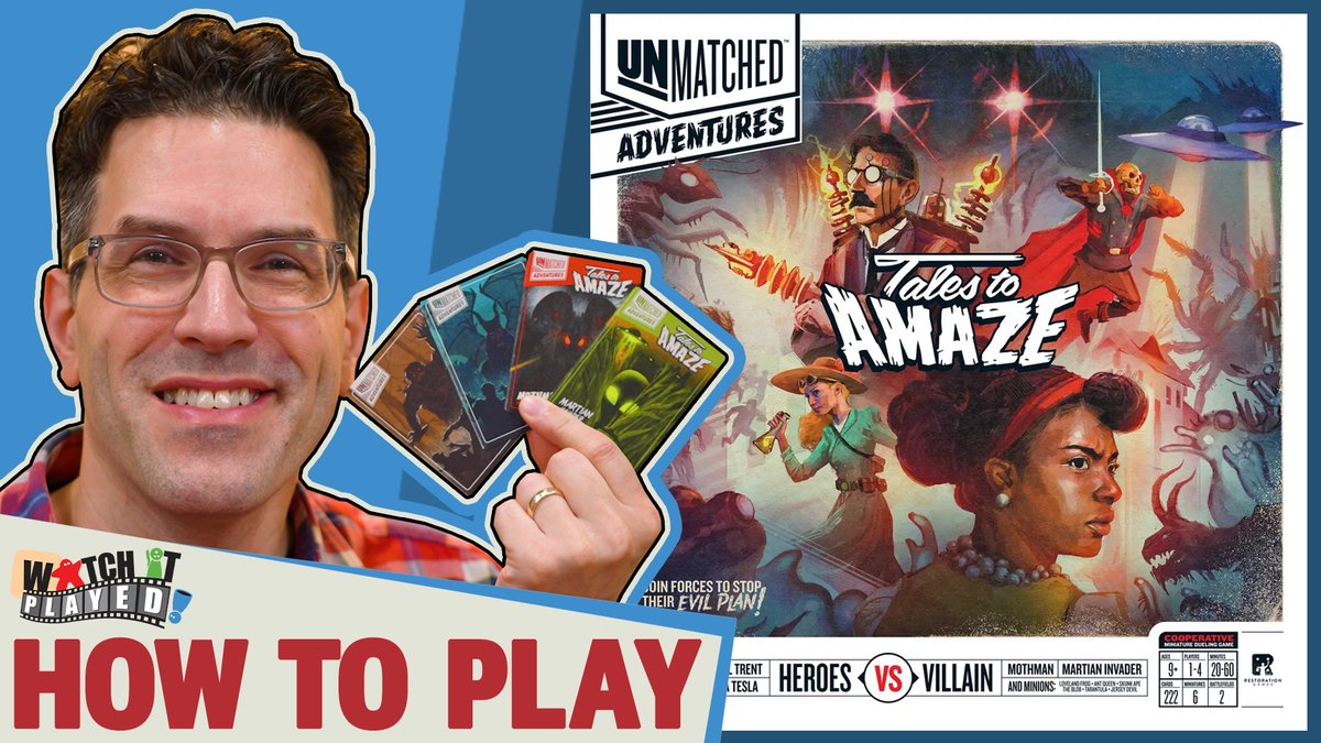 Martians, The Mothman, Blobs, Giant Tarantulas and a host of other fiendish monsters (including the smelly and cantankerous Skunk Ape) threaten earth, but they're no match for you! Unmatched now has a solo/co-op mode you can join me here to learn: youtube.com/watch?v=JhBsk-…