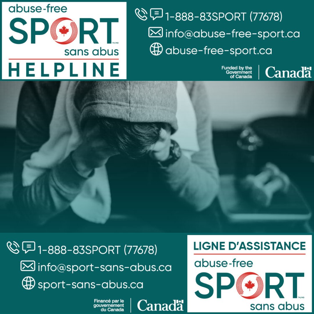 The Canadian Sport Helpline is now the Abuse-Free Sport Helpline!

Available to ALL Canadians with questions about maltreatment or discrimination in a sport environment, this service is anonymous, confidential, independent and bilingual: bit.ly/46Fds2b