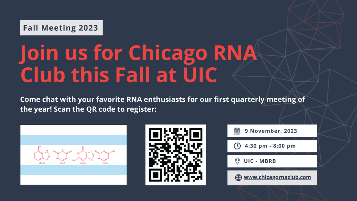 rna_chicago's tweet photo. Aaand we're back! Join us for our first RNA club meeting of the 23-24AY.. scan the QR code or follow the link in our bio to register! https://t.co/mMKCbFd6j8
