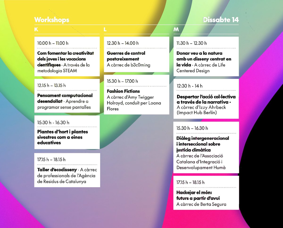 These are the workshops you can enjoy on Saturday 14 October at #FixingtheFuture23 🗓️ So you don't miss a thing, get your tickets NOW! You have ALL the information on the web (link in bio) fixingthefuture.atlasofthefuture.org/en/workshops/ @residuscat @b3c0ming @AmyTwiggerH @ImpactHubBLN @OxfamIntermon