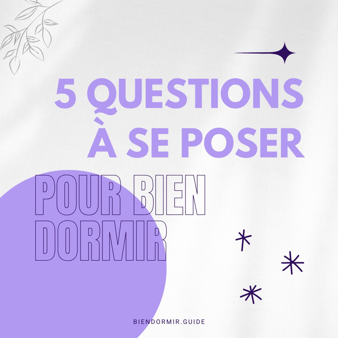 💤 Voici 5 questions à se poser pour bien dormir :

1️⃣ Quelles sont les conditions pour bien dormir ?😴
2️⃣ Ai-je assez de sommeil chaque nuit ?⏲
3️⃣ Les somnifères : un danger ?💊
4️⃣ Faire la sieste : bonne ou mauvaise idée ?🧘‍♂️
5️⃣ Que faut-il manger le soir pour bien dormir ?🥗