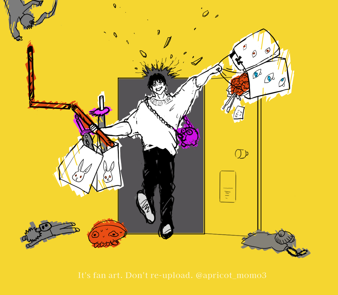 #呪術廻戦ファンアート
禪院甚爾！ｷﾀ━━━━(ﾟ∀ﾟ)━━━━!!
白ニットを着てくれてありがとう孫　※一期ED風