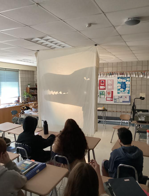 ashfordschoolct's tweet photo. Thanks to HOT Schools and @AFLConnecticut our 7th and 8th graders learned about scale, rotations, reflections, and translations in their math classes with shadow puppetry facilitated by Flock Theater. https://t.co/J7MNJmjCZL