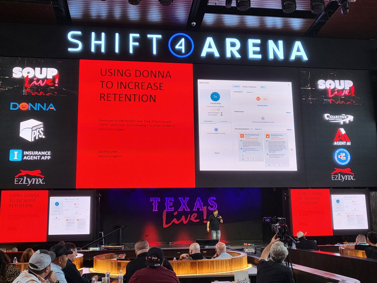 <a href="/cjhuts/">CJ Hutsenpiller</a> sharing gold on using AI for driving growth for Insurance Agents.

Nothing more exciting than to see our customers win with @DonnaforAgents

#AIforIA