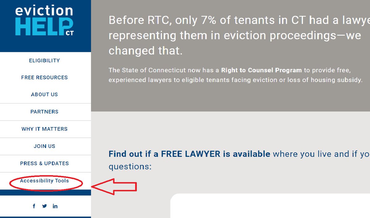 EvictionHelpCT's tweet photo. The RTC website now has accessibility tools such as an on-screen reader, a translation library with dozens of languages available, and other reading aides. Follow these steps to view the features. https://t.co/hi9ZSBRvv4