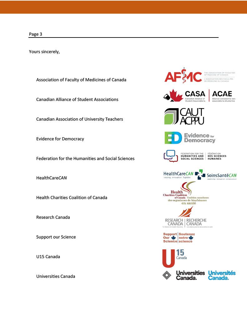 The Coalition for Canadian Research today issued a public letter to the @CanadianPM. With international competition mounting, Canada must invest in research. We need ambition to ensure Canada’s future success and prosperity. #Coalition4CdnResearch #cdnpoli