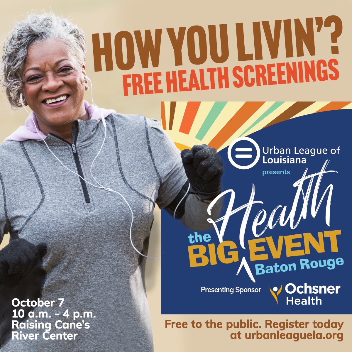 MayorBroome's tweet photo. ๐ Join us at The Big Health Event on Oct 7, 10:00 am - 4:00 pm CDT in Baton Rouge! ๐ช Enjoy fitness, kids' activities, cooking demos, expert talks, health screenings, and more! Register FREE: https://t.co/0ilkDPBhHN ๐
#BigHealthEvent #BatonRouge https://t.co/uDyxtNYh0m