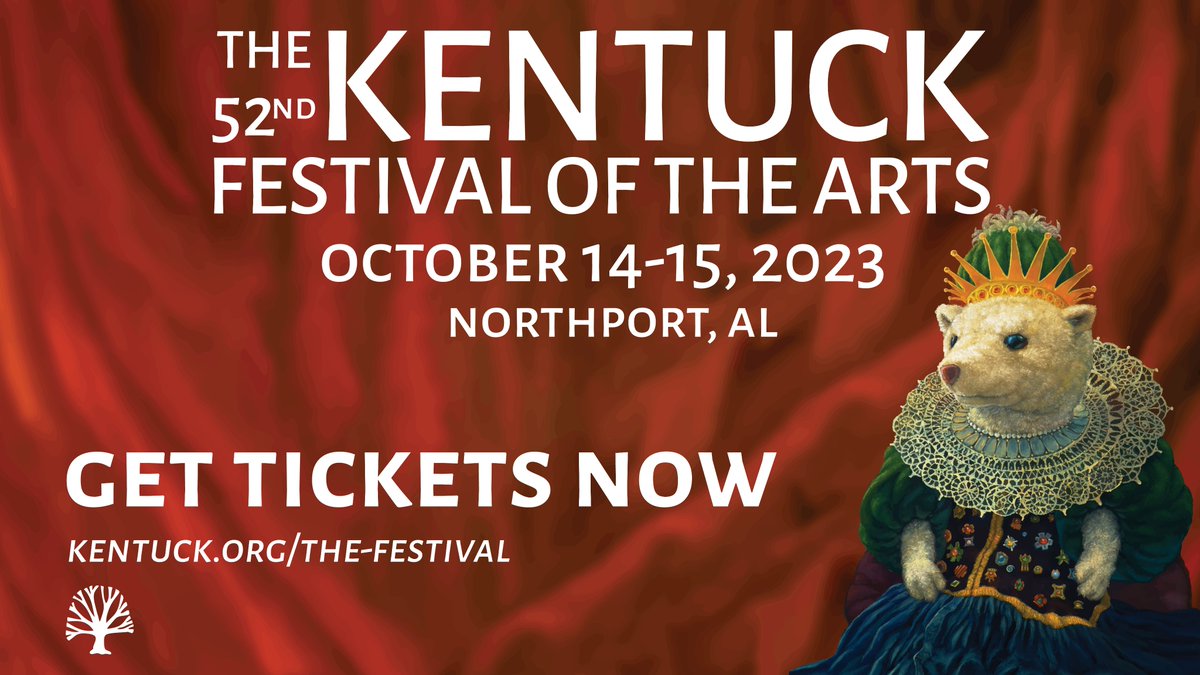 The 52nd Kentuck Festival of the Arts is October 14-15, 2023 at Kentuck Park in Northport, Alabama! Get tickets and more information: kentuck.org/the-festival