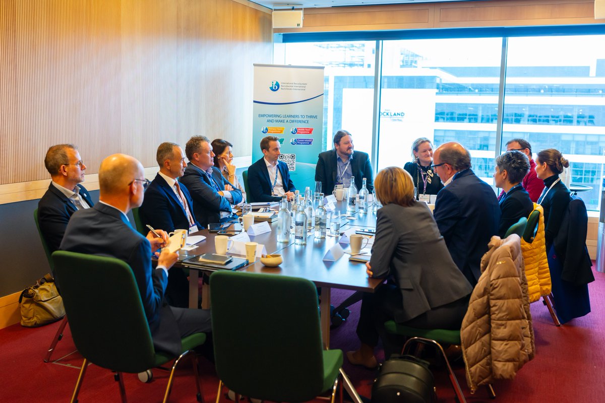 iborganization's tweet image. What impact will artificial intelligence have on education? School leaders gathered to discuss this key topic at our global leadership roundtable in Dublin.  Share your views on AI in the classroom. #IBGC2023