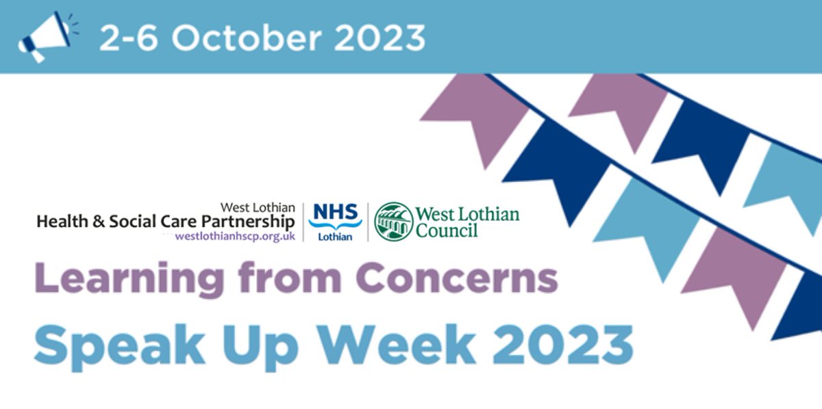 WestLothianHSCP's tweet photo. Don't forget it's Speak Up Week and this year's theme is ‘Learning from Concerns’. This helps foster a good speak up culture. 

We encourage our staff to speak up and raise concerns when they have experienced something that doesn't seem right.  #speakupweek https://t.co/wALL9mK1TG