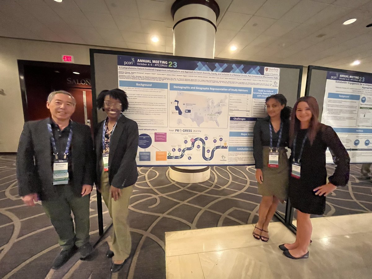 BethDarnall's tweet image. Kudos to the PROGRESS study team (including engagement lead Dr Matt Cheung) presenting their work on patient engagement and DEI enrichment ⁦@PCORI⁩ in Washington DC !  

#pcori2023

👏👏👏 Brittany Dorsonne, ⁦@arayamyhailu⁩ and Lizz Heggen - excellent work!