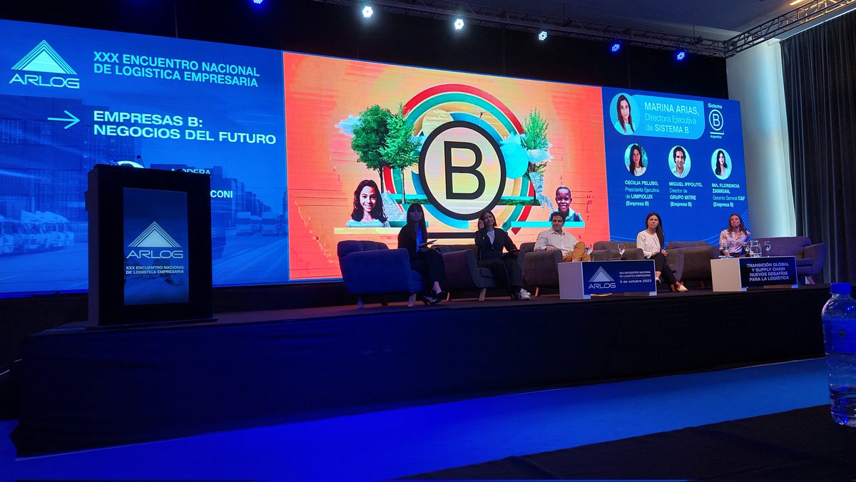 Empresas B, Negocios del Futuro, en el XXX Encuentro Nacional de Logística.
Excelentes casos, <a href="/Limpiolux/">Limpiolux</a>, <a href="/_GrupoMitre/">Grupo Mitre</a>, <a href="/cyfsrl/">CyF SRL</a>
Modelos de negocio, que piensan en el triple impacto.
#sustentabilidad #capacitación 
<a href="/ARLOG_Asoc/">ARLOG Asociación Argentina de Logística Empresaria</a>