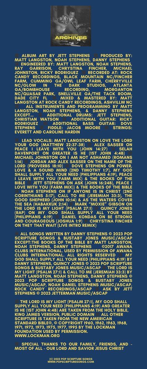 Pop_Scripture's tweet image. Liner notes for our latest release - ARCHIVES. For those interested in who did what.