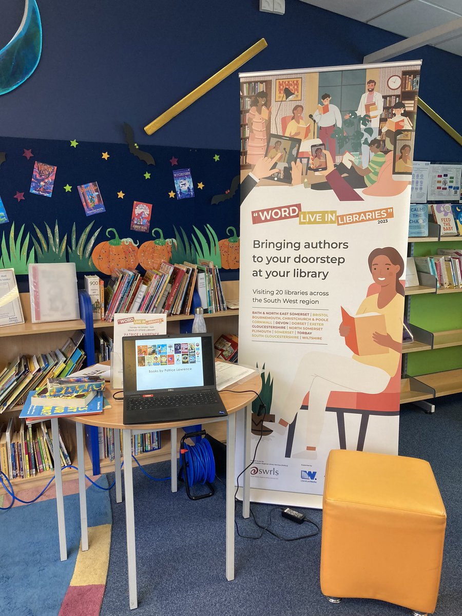 LitWorks's tweet photo. At Bradley Stoke Library today with @LawrencePatrice as part of #wordliveinlibraries for a school talk and creative writing workshop @Southgloslibs @SWRLSInfo https://t.co/FVEdKuamHA