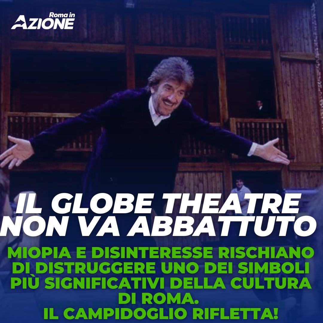 Roma_in_Azione's tweet photo. ABBATTIMENTO #GLOBETHEATRE DEPAUPERA CAPITALE, il Campidoglio metterà la parola fine al teatro #GigiProietti, @romainazione si batterà per ripensare alla demolizione di questa struttura, dicono a gran voce @flavia_mc88,  @giuseppe_lobefaro, @MarinellaIn, @federico_goya. https://t.co/n6Kc4xdjpP