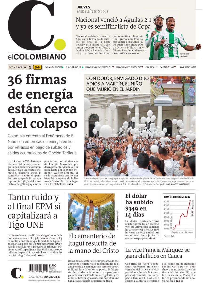 PrimerassPlanas's tweet photo. Jueves 5 de octubre #Argentina 🇦🇷 #Colombia 🇨🇴 #Brasil    🇧🇷 #China 🇨🇳 @clarincom, @SCMPNews , @elcolombiano, @JornalOGlobo. https://t.co/5MIqvvOsmi
