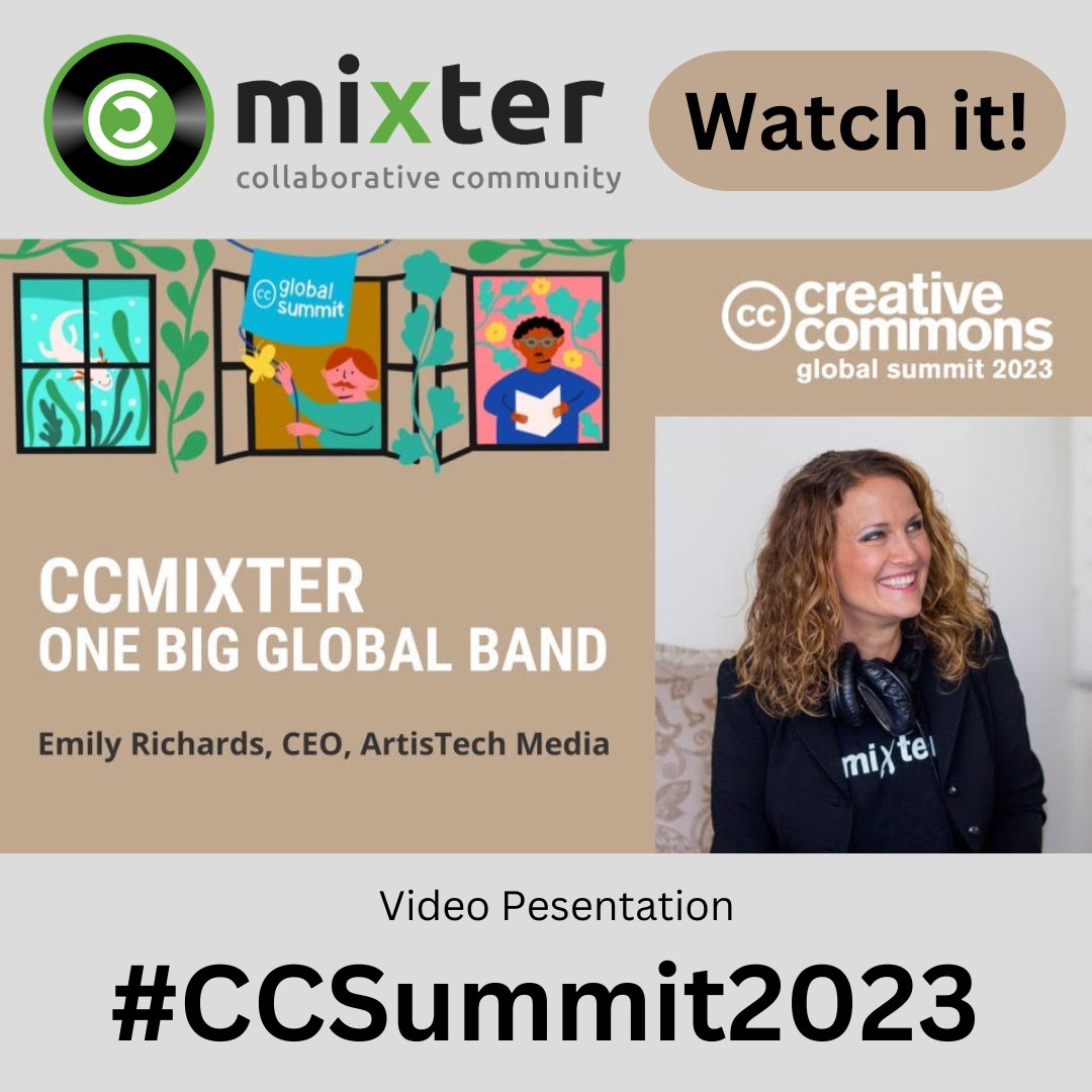 ccMixter Music (@ccmixtermusic) on Twitter photo We’re proud to present this video during Creative Common’s Global Summit 2023 in Mexico City! youtu.be/as_tjOjD7pU?si…
Thank you <a href="/creativecommons/">Creative Commons</a>
#CCSummit2023 #ccmixter #saveoursongs #remixculture #openmusic #CreativeCommonsMusic #attribution #BetterSharing #creativecommons We’re proud to present this video during Creative Common’s Global Summit 2023 in Mexico City! youtu.be/as_tjOjD7pU?si…
Thank you <a href="/creativecommons/">Creative Commons</a>
#CCSummit2023 #ccmixter #saveoursongs #remixculture #openmusic #CreativeCommonsMusic #attribution #BetterSharing #creativecommons