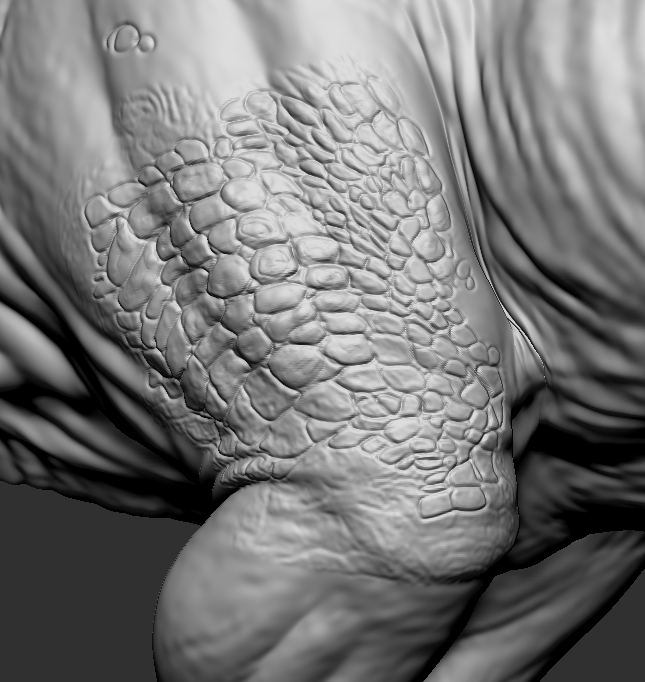 henningsanden's tweet photo. I just recorded a YT video on how to go from Painter to ZBrush to create really nice sculpted details. This is a particularly useful approach if you want to texture dinosaurs, crocodiles, or other creatures with scales and a lot of skin details https://t.co/b7KCDvoTEG