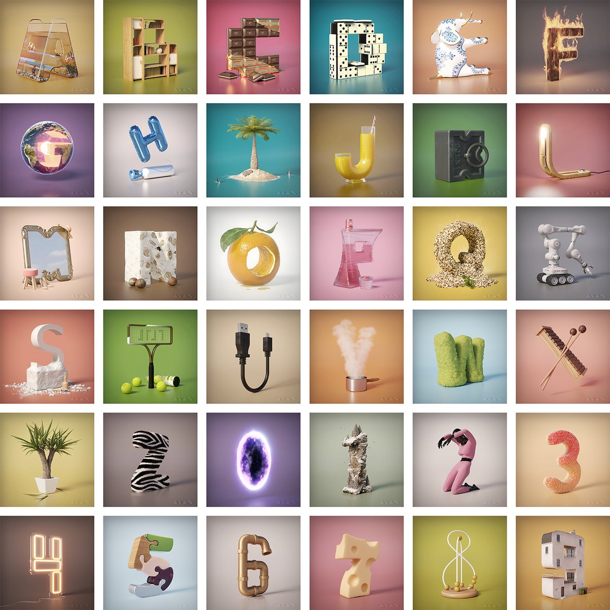 Jeremm_01's tweet photo. Alpha Numeric

Lettres et chiffres inspirés du challenge #36daysoftype !

#36daysoftype ##36dot
#36daysoftype10 #alphabet #3d #cgi #3dart #cgart #art #creativeart #nftart #noai https://t.co/qpCnbD1UVe