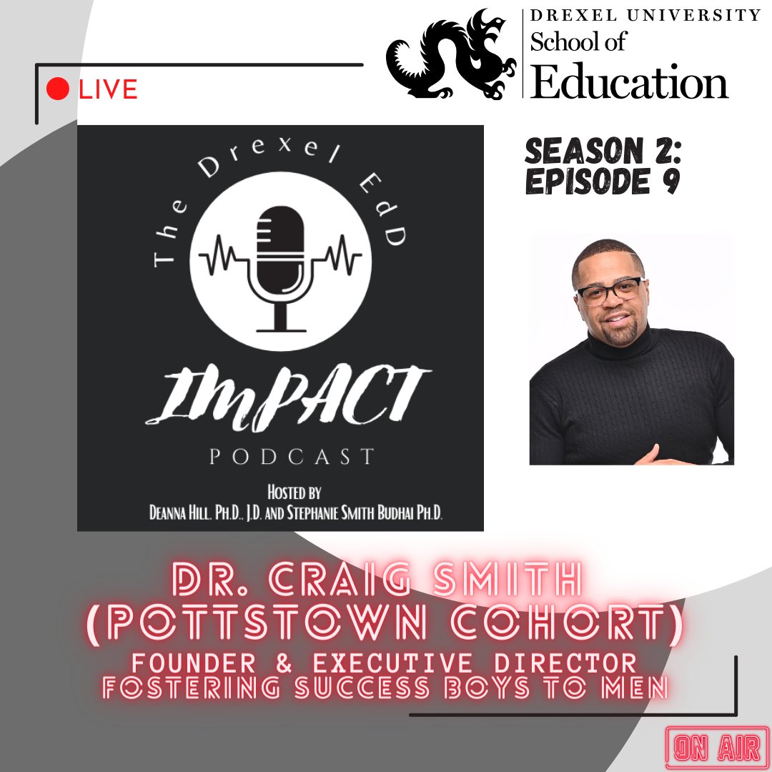 The latest episode of SOE’s EdD IMPACT Podcast is now online. This month, we spoke to Dr. Craig Smith, Founder &amp; Executive Director of Fostering Success: Boys to Men Inc. 
drexel.edu/soe/academics/…