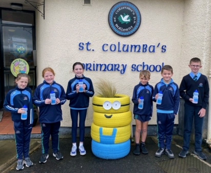 ColumbaBallerin's tweet photo. NI Water visited St. Columba's today and issued all pupils with a reusable water bottle.
Thank you https://t.co/FDQUGr1Fp9