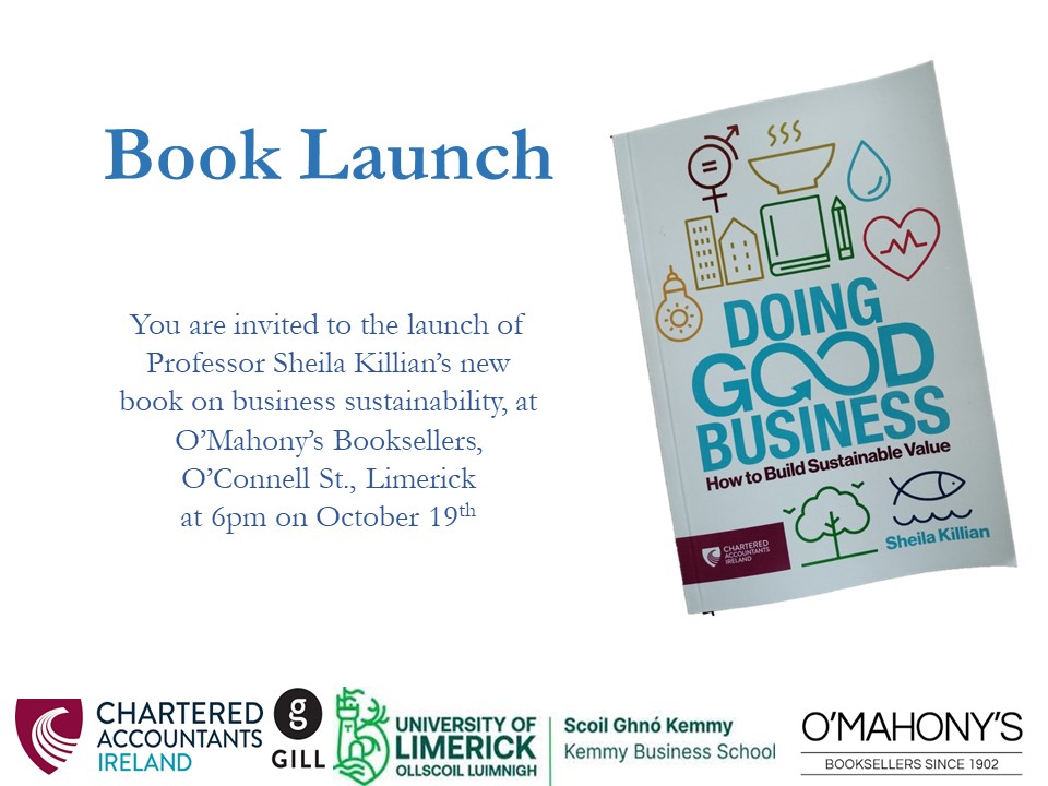 If you're  interested in business #sustainability, and in #Limerick city on the 19th, call in to
<a href="/OMahonysBooks/">OMahonys Booksellers</a> at 6pm for this launch