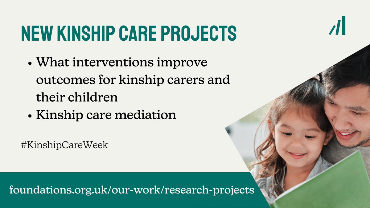 We're committed to building an understanding of what works for #KinshipFamilies, so that families are offered support that is most likely to improve outcomes. This is why we are launching two new #KinshipCare projects.

#KinshipCareWeek

1/