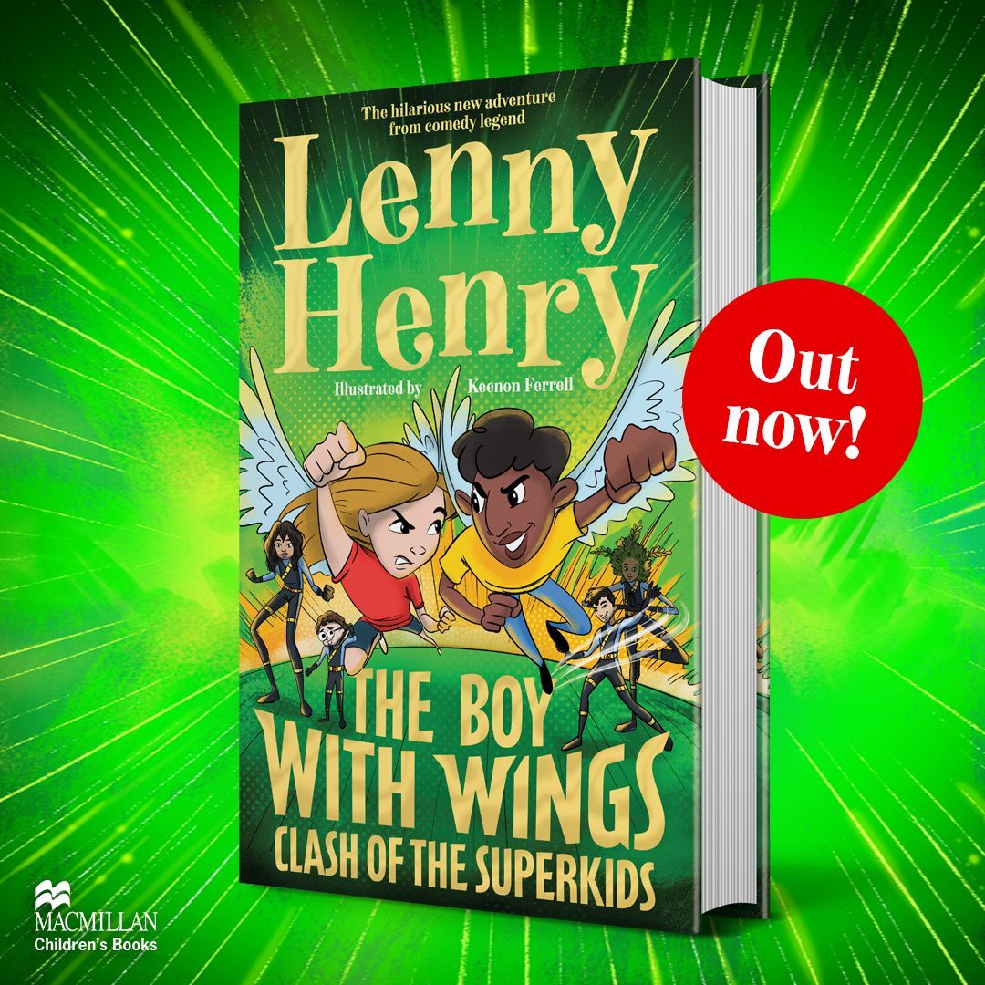 Out today! Join Tunde on his next super-secret, superpowered mission in The Boy with Wings: Clash of the Superkids - the new super-tastic book from @LennyHenry! This is a hilarious, action packed story with brilliant illustrations by the brilliant @slicartist - get your copy now!