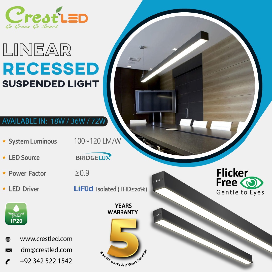 PakCrest's tweet image. Linear Recessed Suspended Light

Visit our website for more information:crestled.com/c/linear-reces…

Contact Us: 03425221542
Email:sales@crestled.com

#LinearRecessedSuspendedLigh #spikelight #LEDcompactLight #SiliconStripLight #pendantsuspendedlight #crestled #crestpak #ecrestsoft