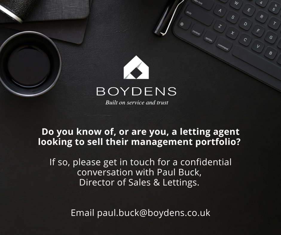 Boydens is looking to expand and so if you are looking to sell your management portfolio, we want to talk to you. Email paul.buck@boydens.co.uk for a confidential conversation...
