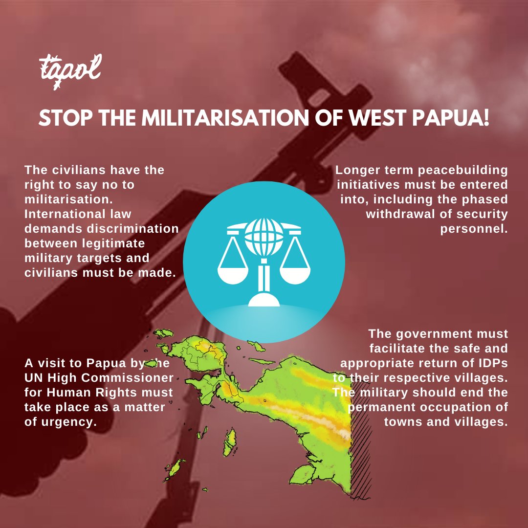 We’re calling on a halt for actions that cause displacement of civilians and building new military posts without local people’s consent. Refugees need to feel safe and secure to return and the UN Special Representative must urgently visit West Papua.