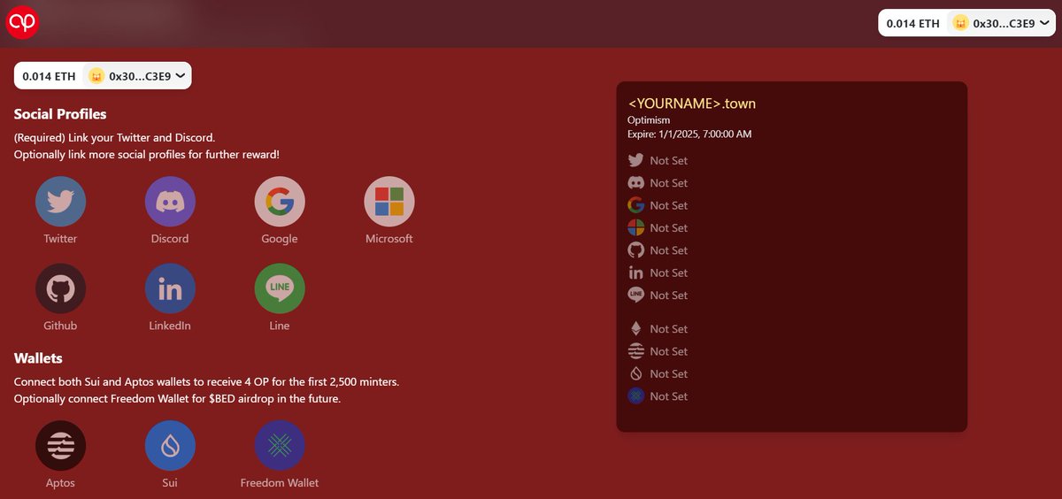 .town domains <a href="/towndomain/">.town</a>, linking social identities and cross-chain wallets, are live on Optimism mainnet! 👹🔴

Bored Town community holders on any EVM chain can mint with just about $1 USD gas fee. The first 2,500 accounts get eligibility for 10,000 $OP rewards pool and
