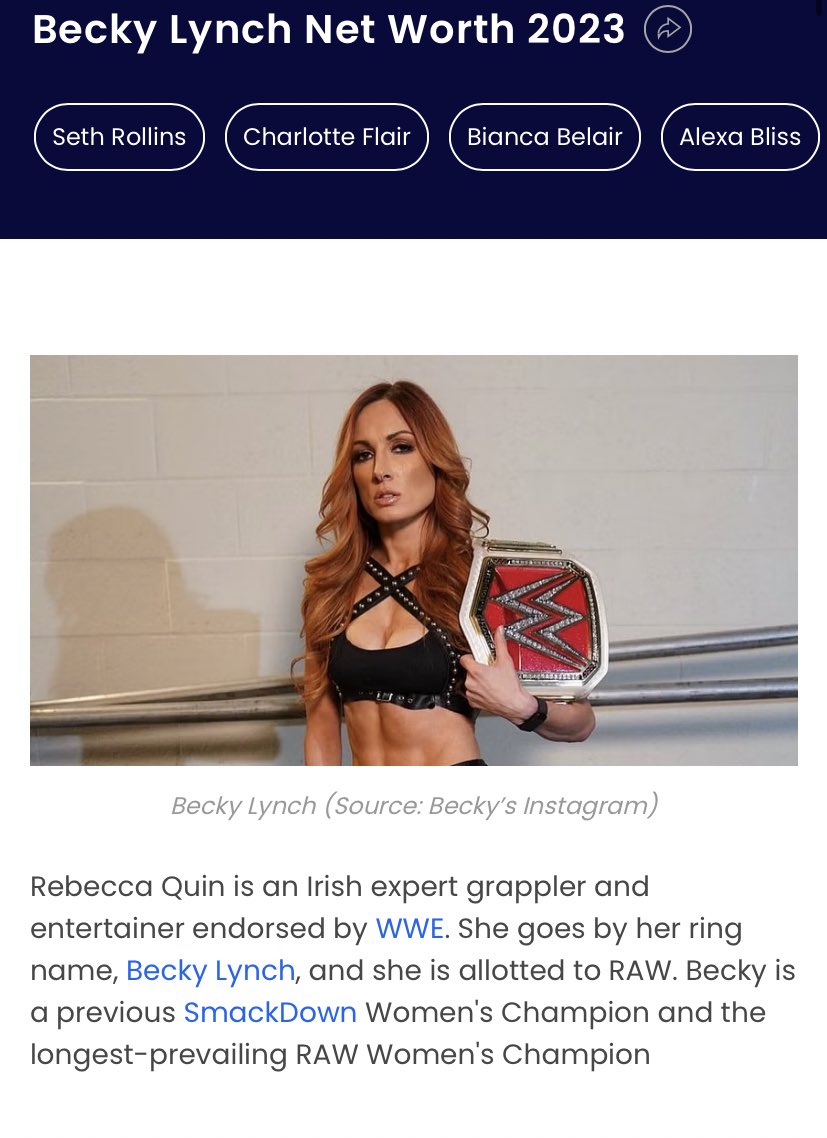 Becky Lynch Net Worth 2023