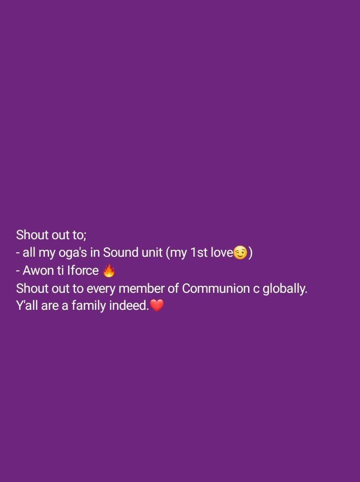 IsraelAdegbenjo's tweet photo. Day 5 yi lagbara oooπ
Even if na for background u see ur face or ur unit mentioned...
#CommunionCC
#CommunionFestival
#7daysofconsistency https://t.co/hDt9YLNpyU