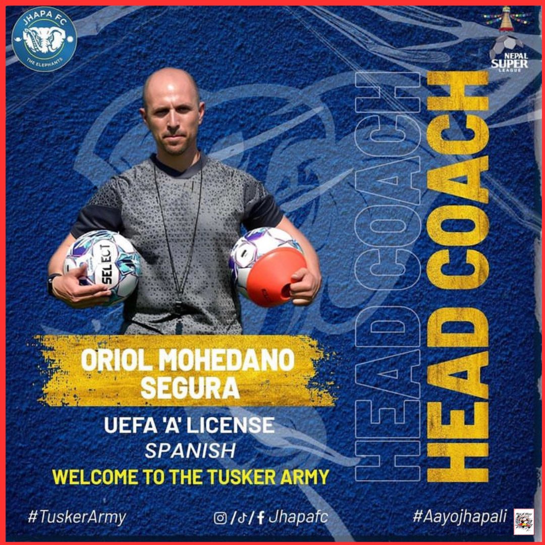 RuizandGomez's tweet photo. 𝐑&amp;𝐆 #TRANSFERMARKET🌏⚽️

#NEPAL🇳🇵

#OFFICIAL✒️📄✅

•New challenge and new country for #OriolMohedano🇪🇸, it’s officially the new Head Coach of the Elephants 🐘 #JhapaFC🇳🇵‼️ welcome to the @NpSuperLeague🏆.

Good luck mister!

⚽️🇳🇵🇪🇸👍🏽

#𝙍𝙔𝙂_𝘾𝙤𝙖𝙘𝙝𝙚𝙨 https://t.co/qCapVsYFMA