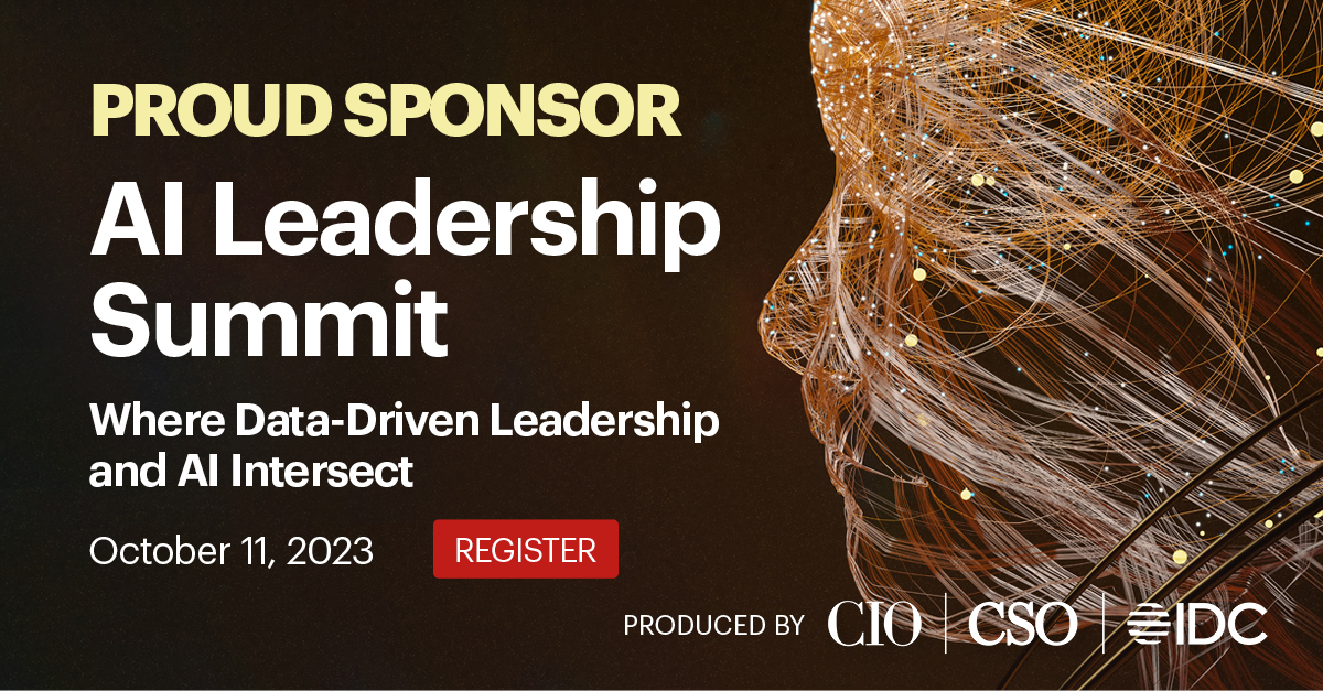 Proud to sponsor CIO & IDC’s AI Leadership Summit. Mark your calendars for October 11 and join us to step into the future of leadership. #CIOAILeadership
 
VIP Reg Link: idgevents.com/wqQvE?rt=KvS9l…
